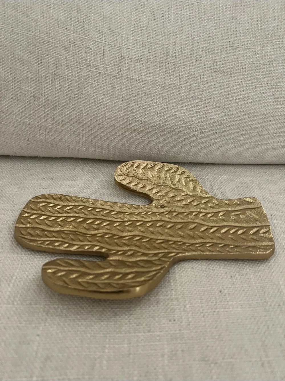 Brass Gold-Look Cactus Trinket Tray | Decorative Home Accent